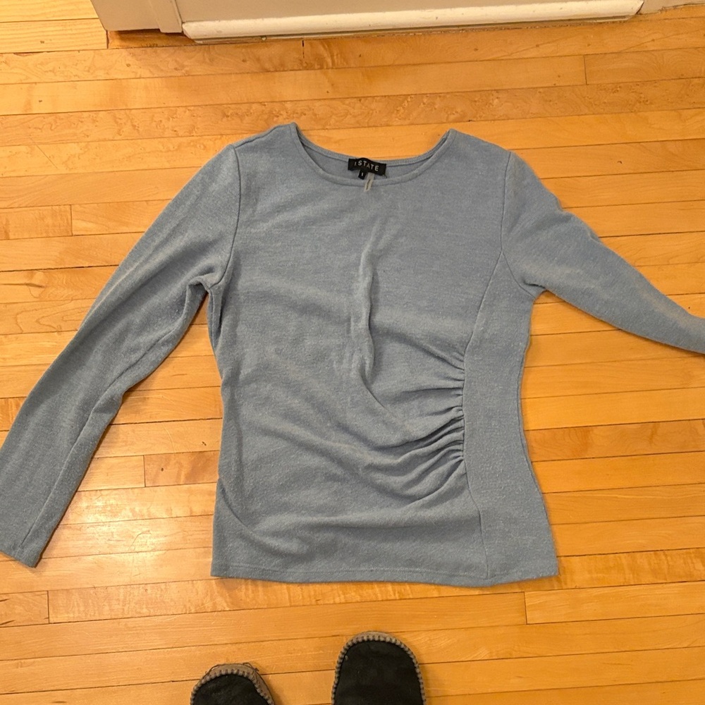 1state Light Blue Long Sleeve Top S